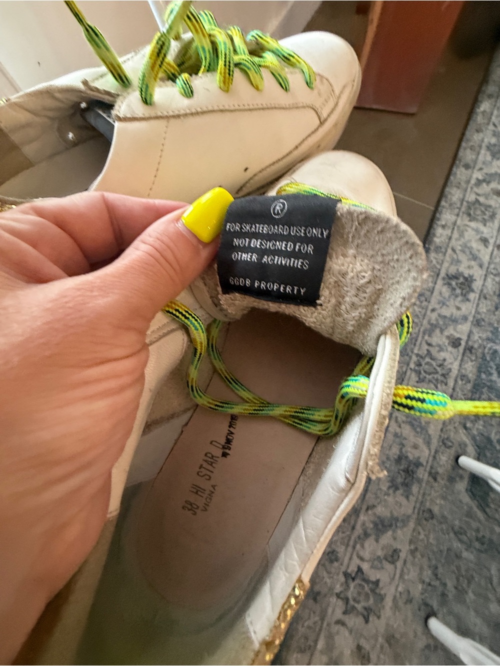Golden Goose high star with green suede star size 8 - Picture 5 of 7